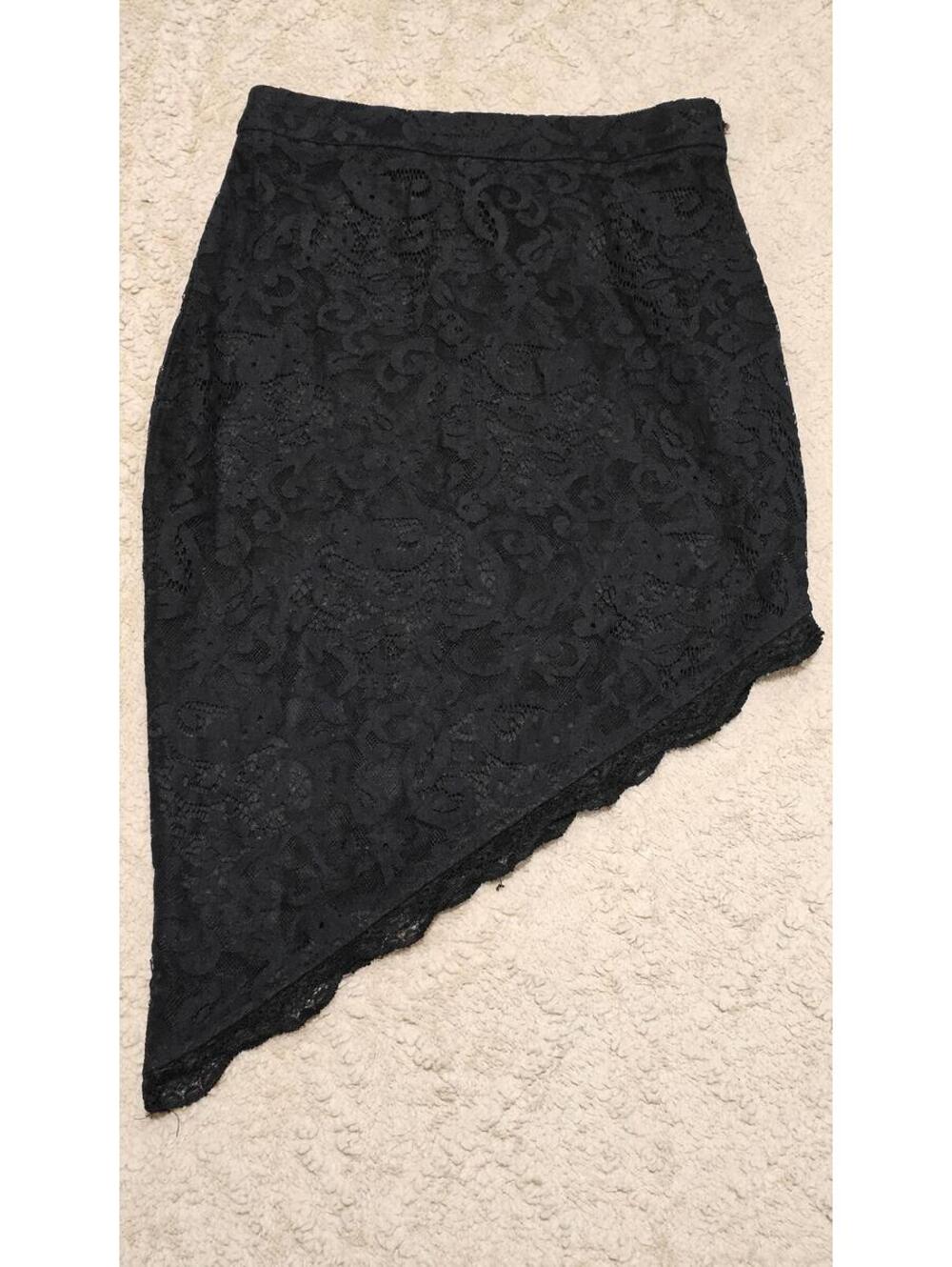 TOBI Black Lace Asymmetrical Skirt S